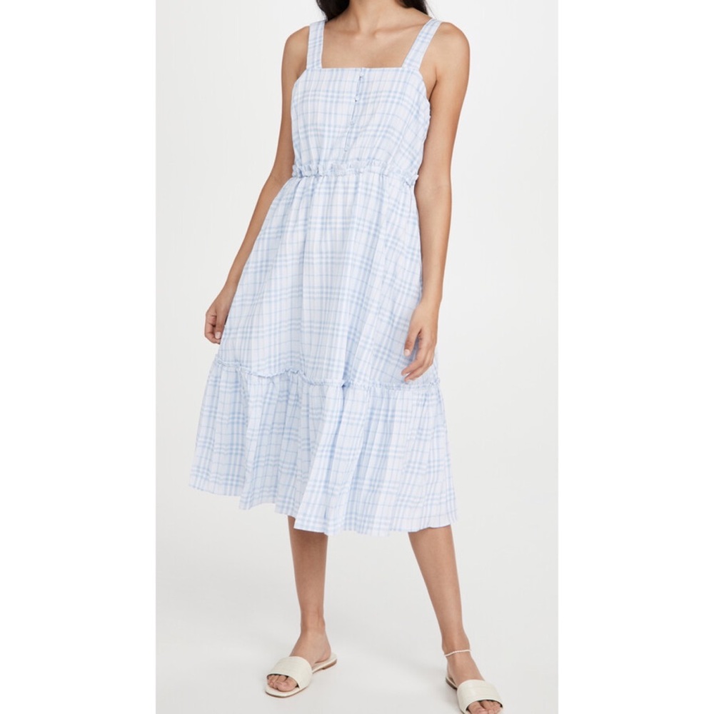 Anthropologie English Factory Plaid Tiered Dress